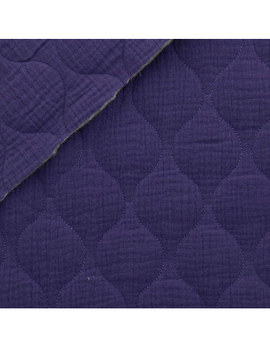 Quilted double gauze fabric wave - Purple
