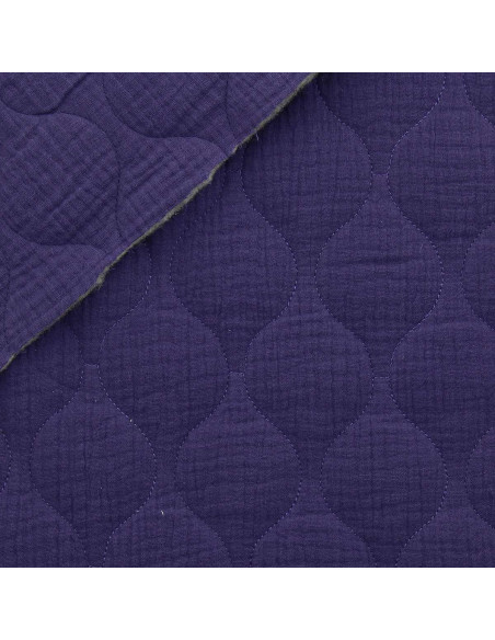 Quilted double gauze fabric wave - Purple