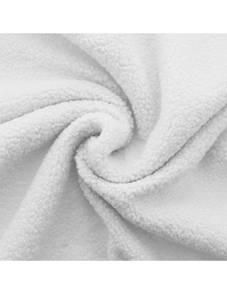 Teddy boucle fleece fabric - White