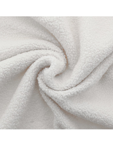 Teddy boucle fur fabric - Ecru