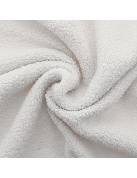 Teddy boucle fur fabric - Ecru