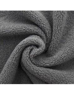 Dark gray Teddy boucle faux fur fabric