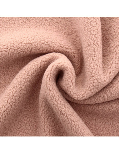 Teddy boucle fur fabric - Old pink