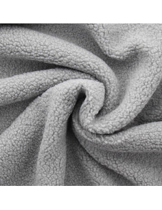 Teddy boucle fur fabric - Silver gray
