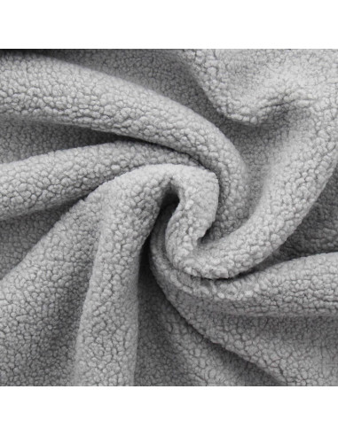 Teddy boucle fur fabric - Silver gray