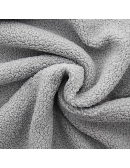Teddy boucle fur fabric - Silver gray