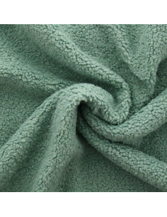 Sage green Teddy boucle fur fabric