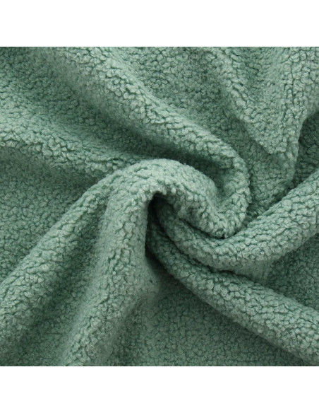 Sage green Teddy boucle fur fabric