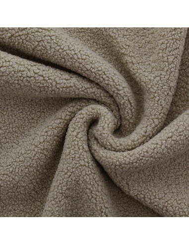 Teddy boucle fleece fabric - Beige