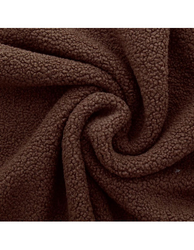 Teddy boucle fleece fabric - Brown