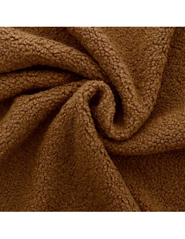 Teddy boucle fleece fabric - Hazelnut