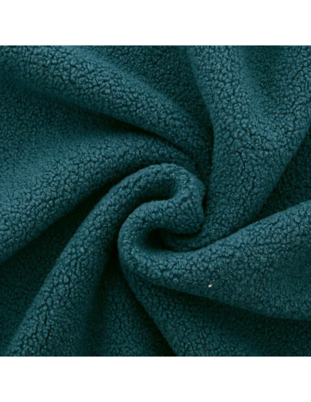 Teddy boucle fleece fabric - Petrol blue