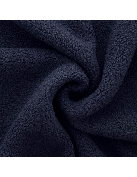Teddy boucle fur fabric - Navy blue