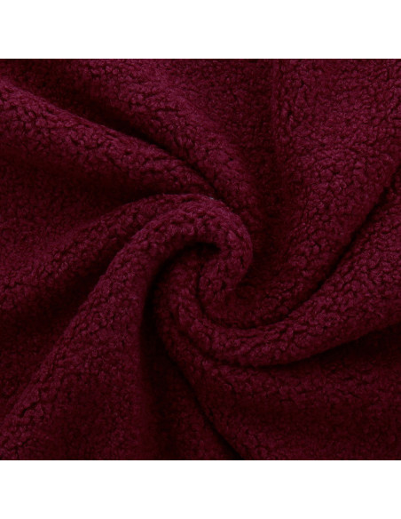 Teddy boucle fur fabric - Bordeaux