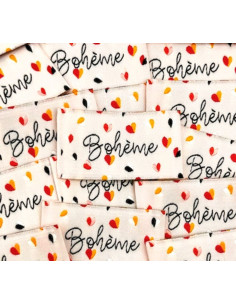 Set of 5 woven sew-on Bohemian labels