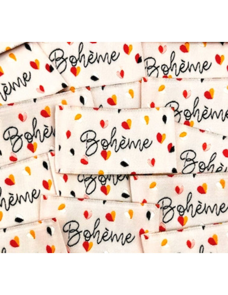 Set of 5 woven sew-on Bohemian labels