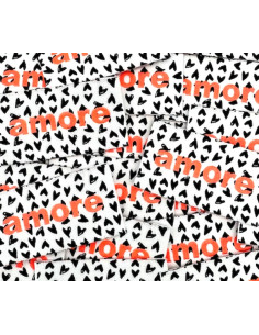 Set of 5 woven sew-on labels Amore