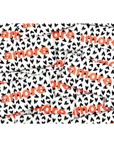 Set of 5 woven sew-on labels Amore