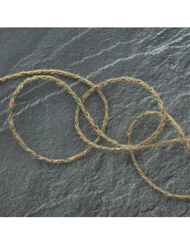 Round jute lurex braid - Green