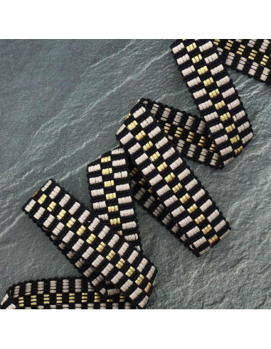 Checkered lurex strap - Gray