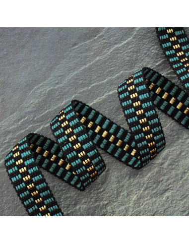 Checkerboard Lurex Strap - Pacific Blue