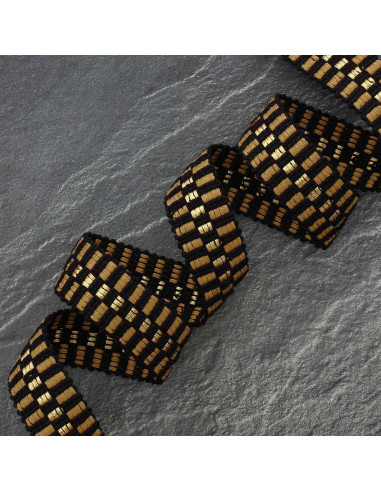 Checkered lurex strap - Beige