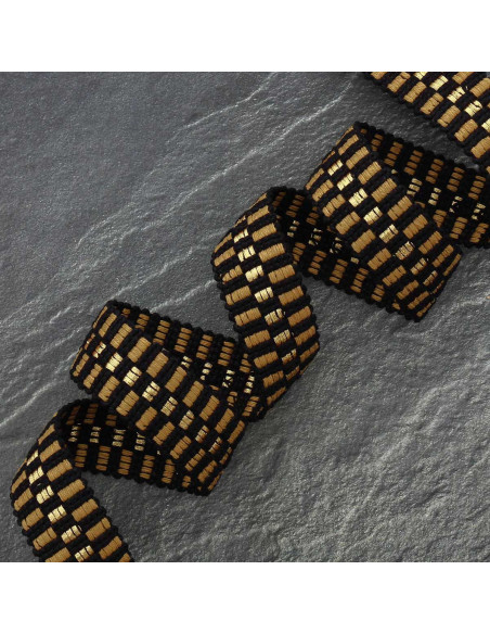 Checkered lurex strap - Beige