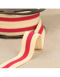 Bicolor elastic with gold edges - Fuchsia