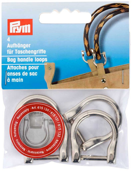 Set of 4 attachments for handbag handles - Silver