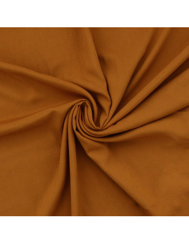 Dark ochre viscose poplin fabric