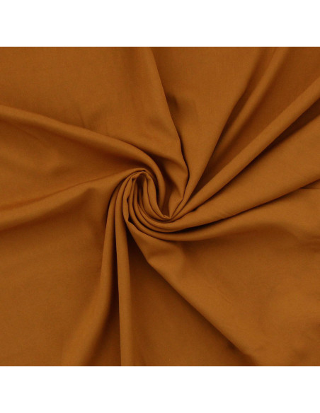 Dark ochre viscose poplin fabric