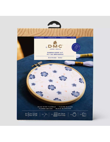 Embroidery kit - Blue flowers