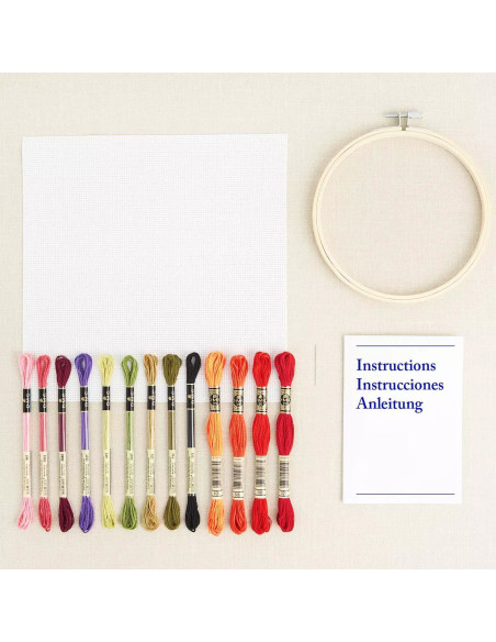 Cross-stitch embroidery kit - Red Poppy