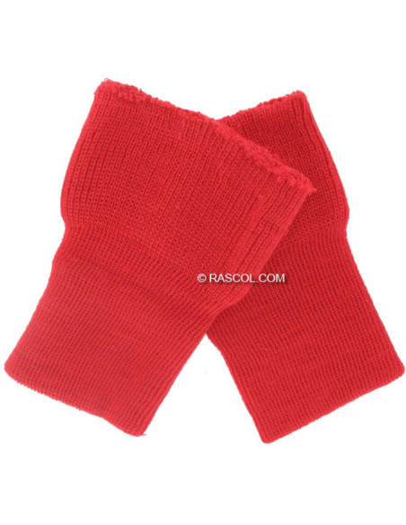 Set of 2 Knitted Wristbands - Red