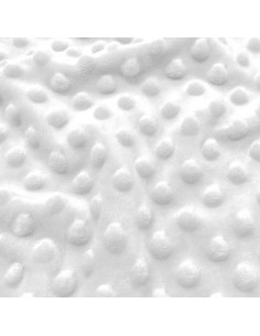 Polka dot minky fabric - White