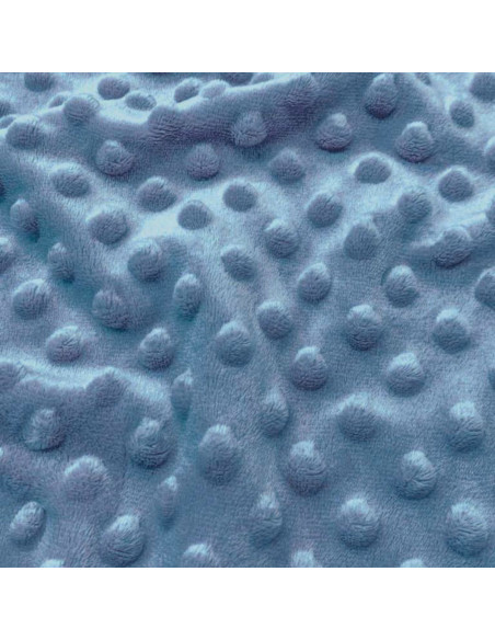 Polka dot minky fabric - Denim blue