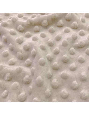 Polka dot minky fabric - Taupe