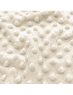 Polka dot minky fabric - Ecru