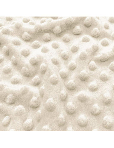 Polka dot minky fabric - Ecru