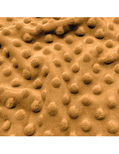 Polka dot minky fabric - Camel