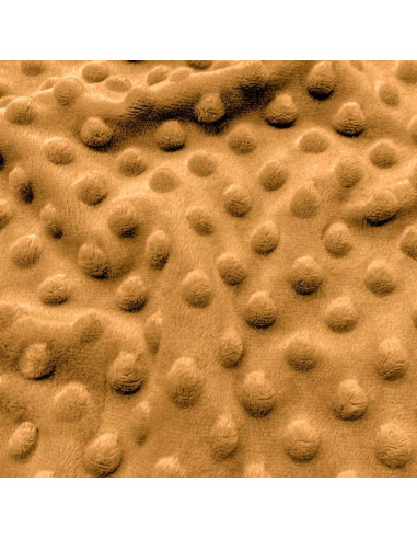 Polka dot minky fabric - Camel