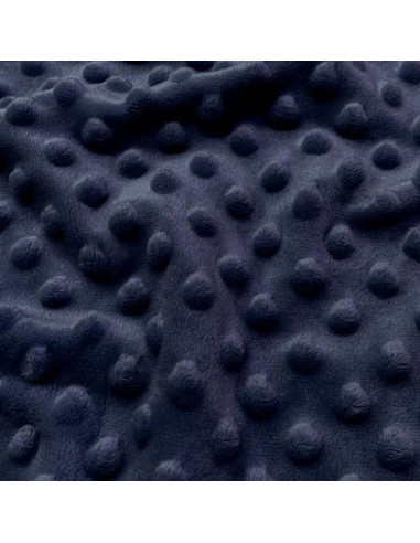 Polka dot minky fabric - Midnight blue