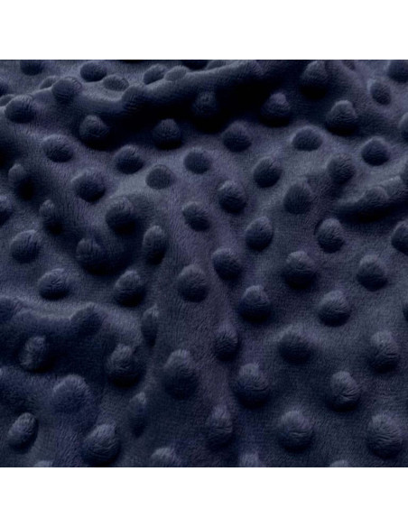 Polka dot minky fabric - Midnight blue