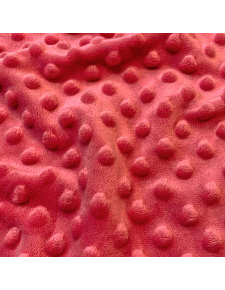 Polka dot minky fabric - Cardinal