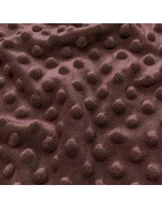 Polka dot minky fabric - Cocoa