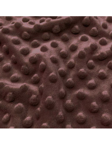 Polka dot minky fabric - Cocoa