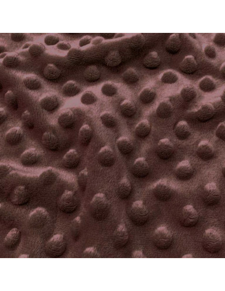 Polka dot minky fabric - Cocoa