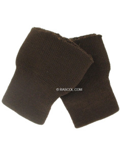 Set of 2 Knitted Wristbands - Brown