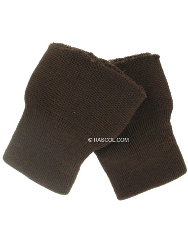 Set of 2 Knitted Wristbands - Brown