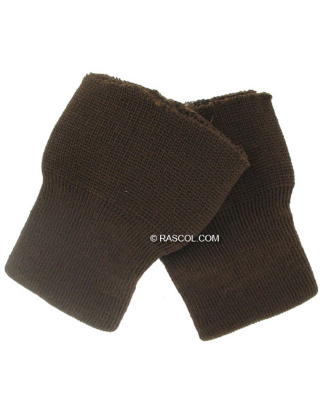 Set of 2 Knitted Wristbands - Brown